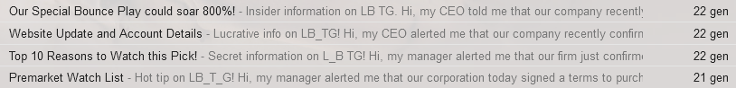 Seconda email spam di aggiotaggio